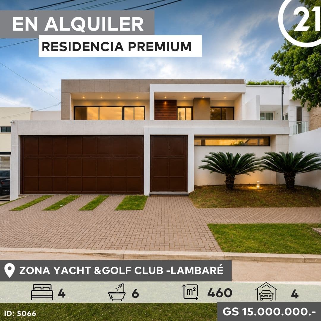 ALQUILER! AMPLIA RESIDENCIA EN ZONA YACHT & GOLF CLUB -LAMBARÉ-