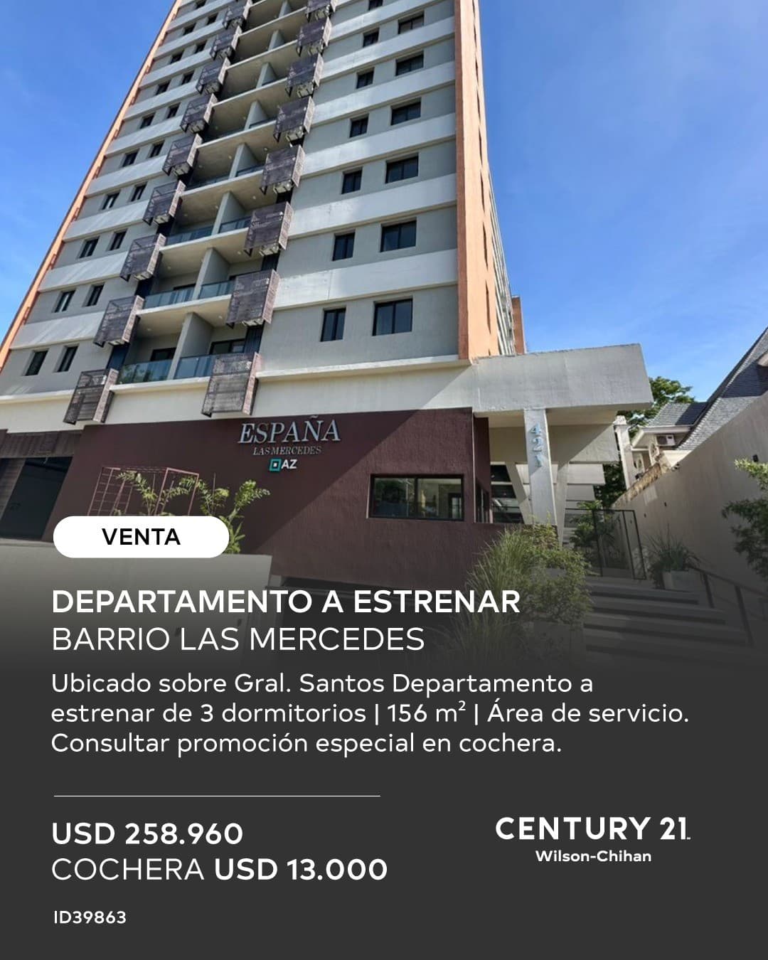 VENDO DEPARTAMENTO A ESTRENAR EDF. ESPAÑA - BARRIO LAS MERCEDES